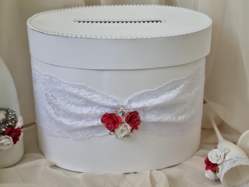 Сватбена кутия за подаръци - " Червена роза "