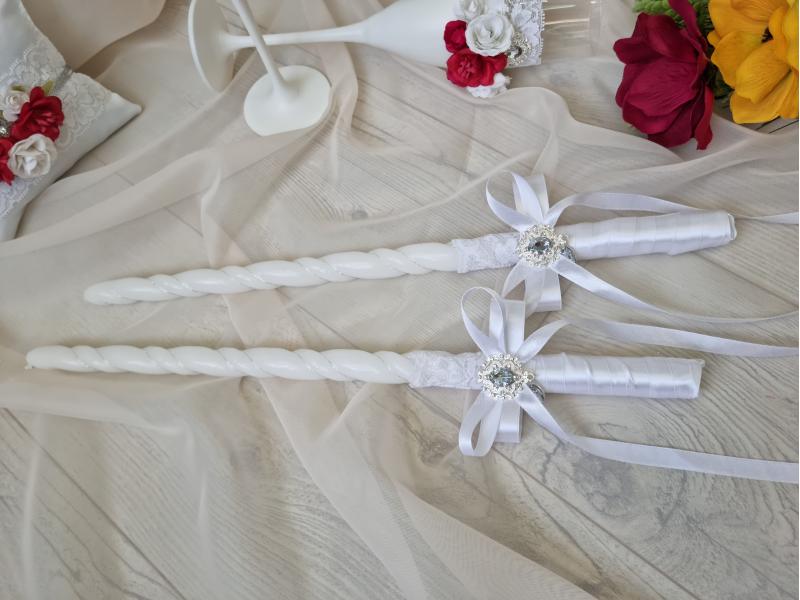 Сватбени ритуални свещи - "Червена роза"