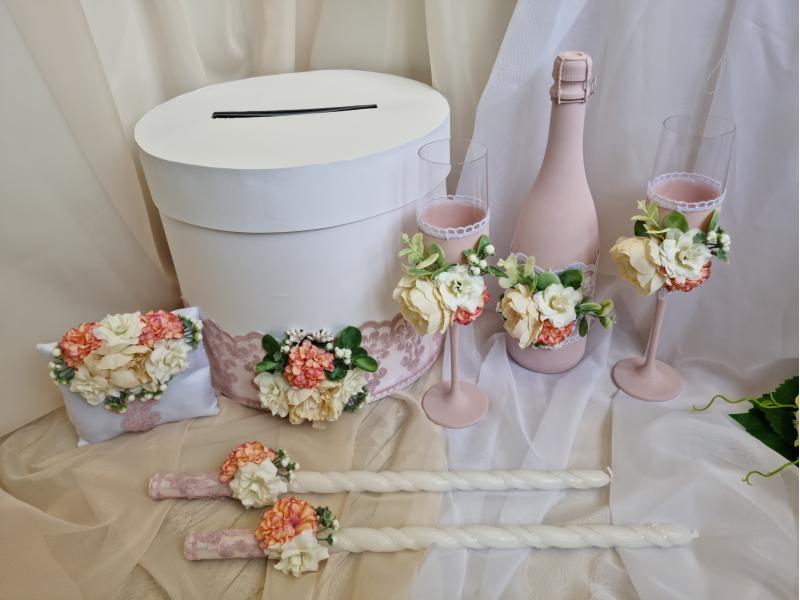 Сватбена кутия за подаръци - " Розова хризантема "