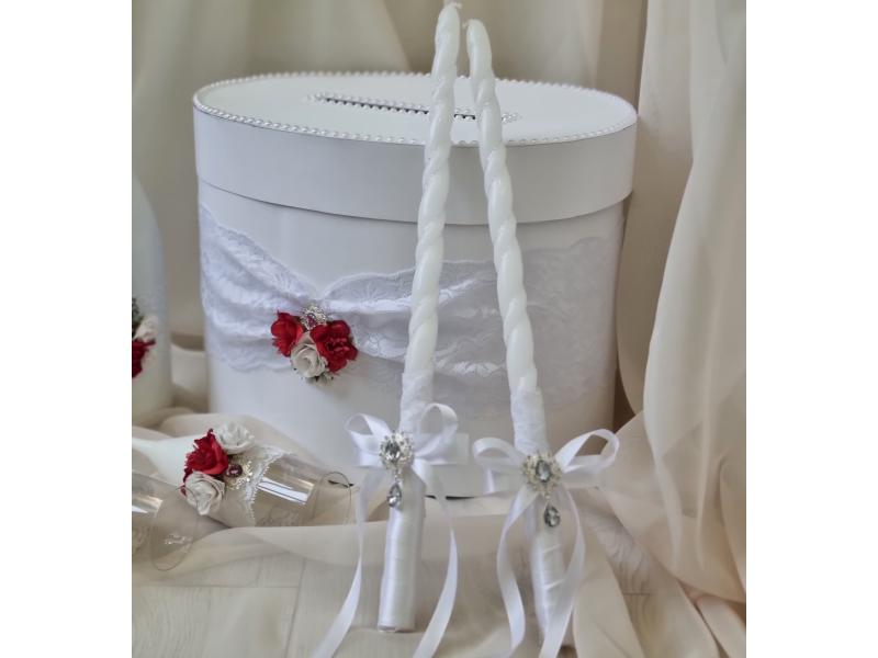 Сватбени ритуални свещи - "Червена роза"