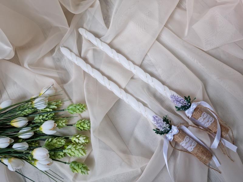 Сватбени ритуални свещи - " С мириз на лавандула "