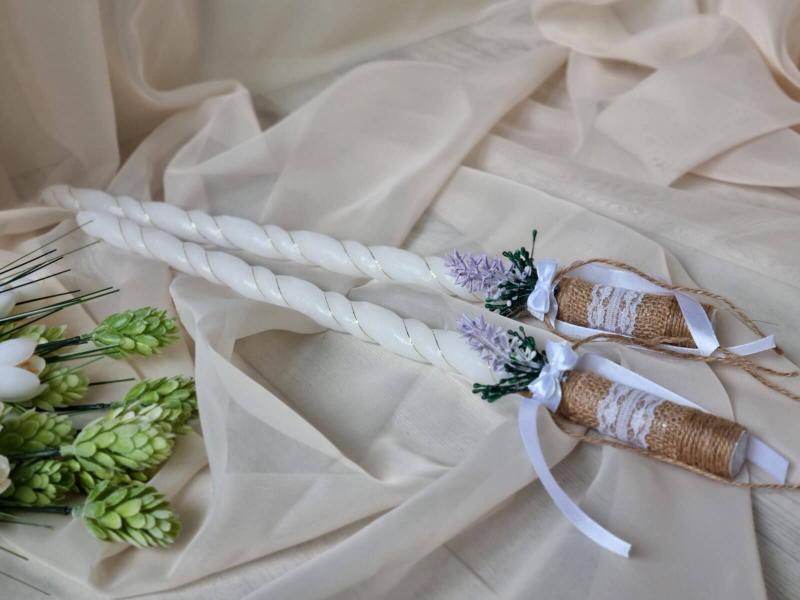 Сватбени ритуални свещи - " С мириз на лавандула "