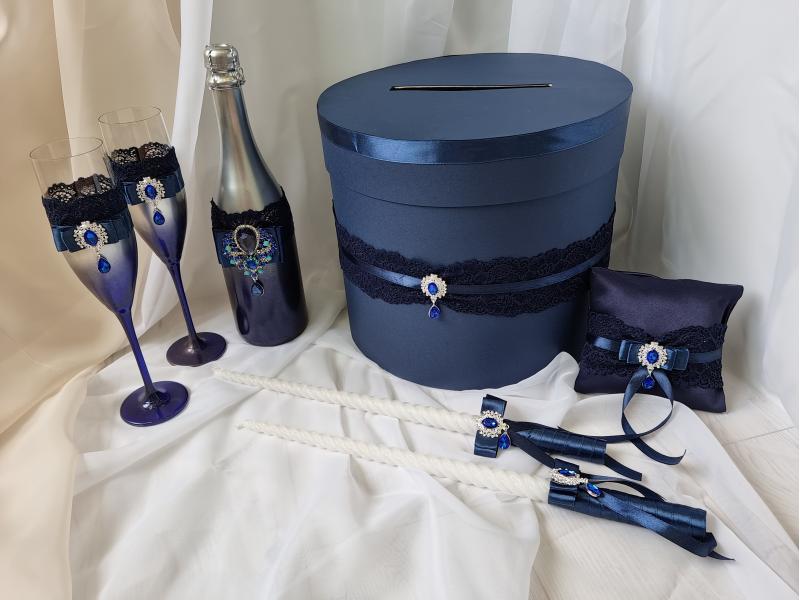 Комплект сватбени аксесоари- " Сапфир "