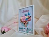 Бебешка визитка "Розово еленче"