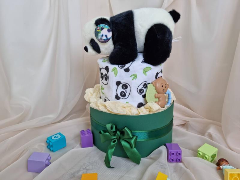 Торта от памперси "Панда"