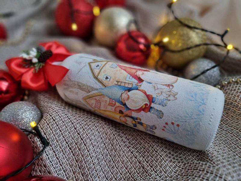 Бутилка с червено вино "Джуджета с големи нослета" - ръчно изработено