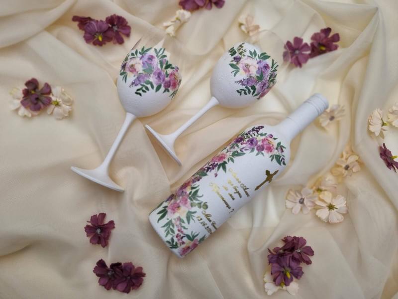 Комплект "Покана за кръстници" божури